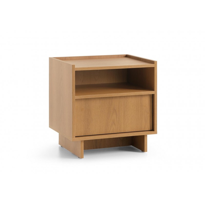SUNA Nachtschrank Nachttisch Japandi Design Eiche Caramel grifflos 50 cm breit 1/9