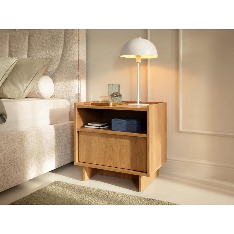 SUNA Nachtschrank Nachttisch Japandi Design Eiche Caramel grifflos 50 cm breit 2/9