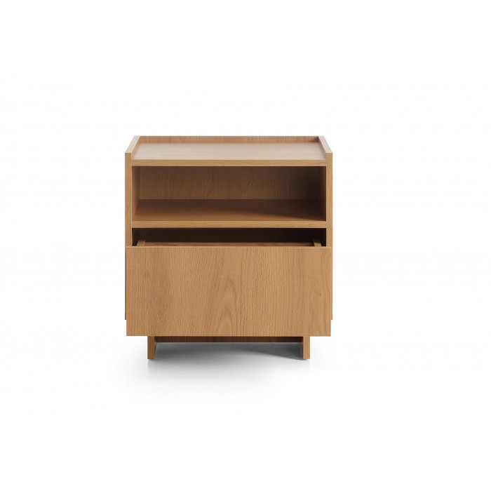 SUNA Nachtschrank Nachttisch Japandi Design Eiche Caramel grifflos 50 cm breit