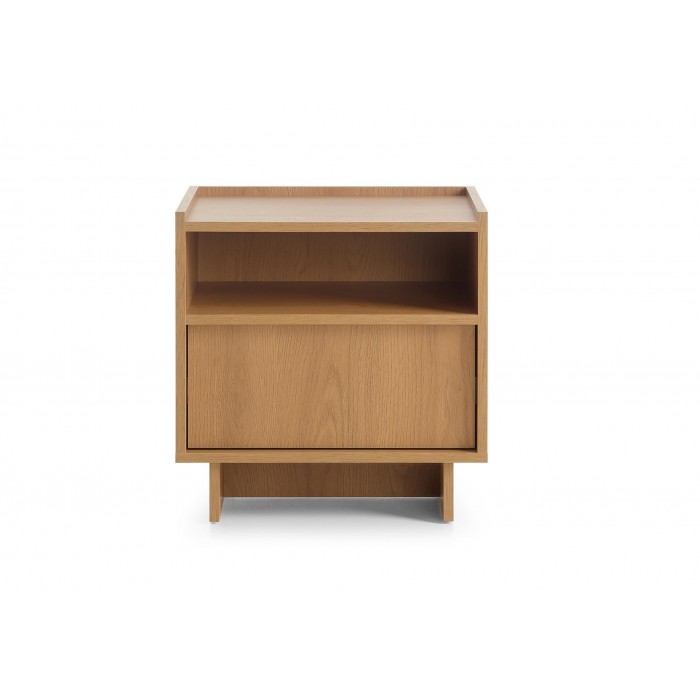 SUNA Nachtschrank Nachttisch Japandi Design Eiche Caramel grifflos 50 cm breit