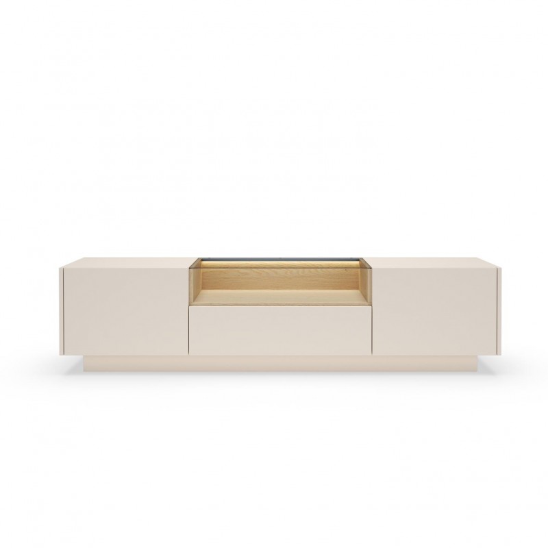TV-Board 176 cm KIRO TV-Tisch mit Schublade und LED-Beleuchtung – Beige / Cremona Eiche 7/9