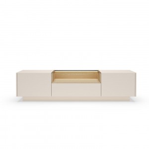 TV-Board 176 cm KIRO TV-Tisch mit Schublade und LED-Beleuchtung – Beige / Cremona Eiche 7/9