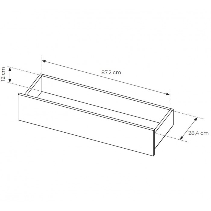 Couchtisch 96x67 cm KIRO mit zwei Schubladen und Glasplatte fürs Wohnzimmer Beige / Cremona Eiche