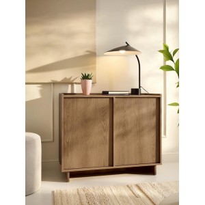 SUNA Kommode Japandi Design Sideboard Eiche Caramel grifflos 98 cm breit 2/9