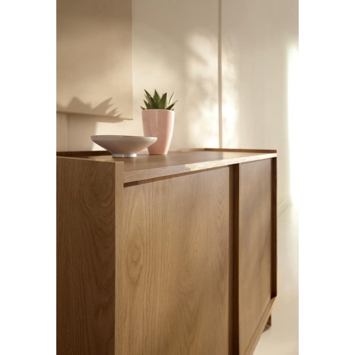 SUNA Kommode Japandi Design Sideboard Eiche Caramel grifflos 98 cm breit