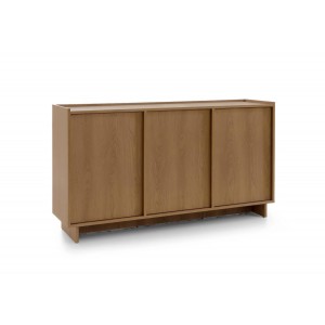 SUNA Kommode 147 cm breit Japandi Design Sideboard Eiche Caramel grifflos 1/9
