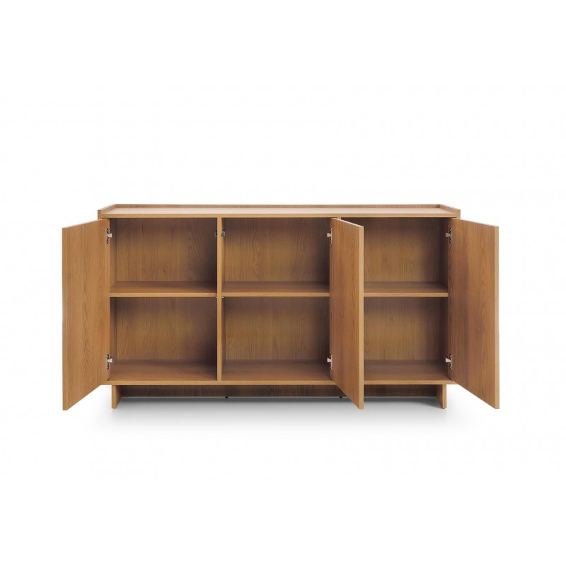 SUNA Kommode 147 cm breit Japandi Design Sideboard Eiche Caramel grifflos 3/9