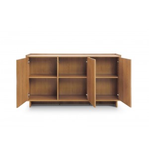 SUNA Kommode 147 cm breit Japandi Design Sideboard Eiche Caramel grifflos 3/9
