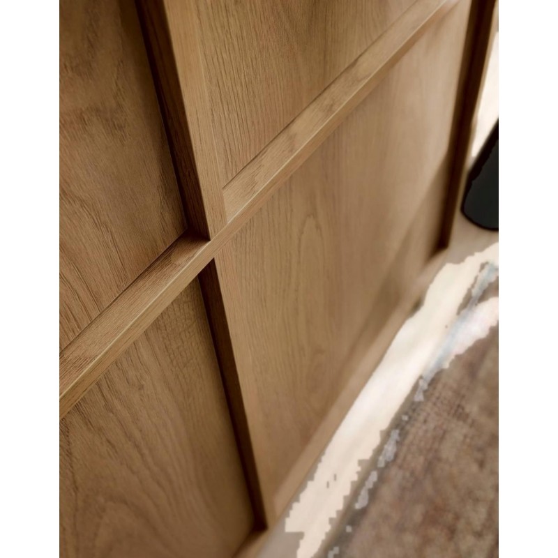 SUNA Highboard Japandi Design Kommode Eiche Caramel grifflos 124 cm hoch 4/9