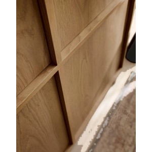 SUNA Highboard Japandi Design Kommode Eiche Caramel grifflos 124 cm hoch 4/9
