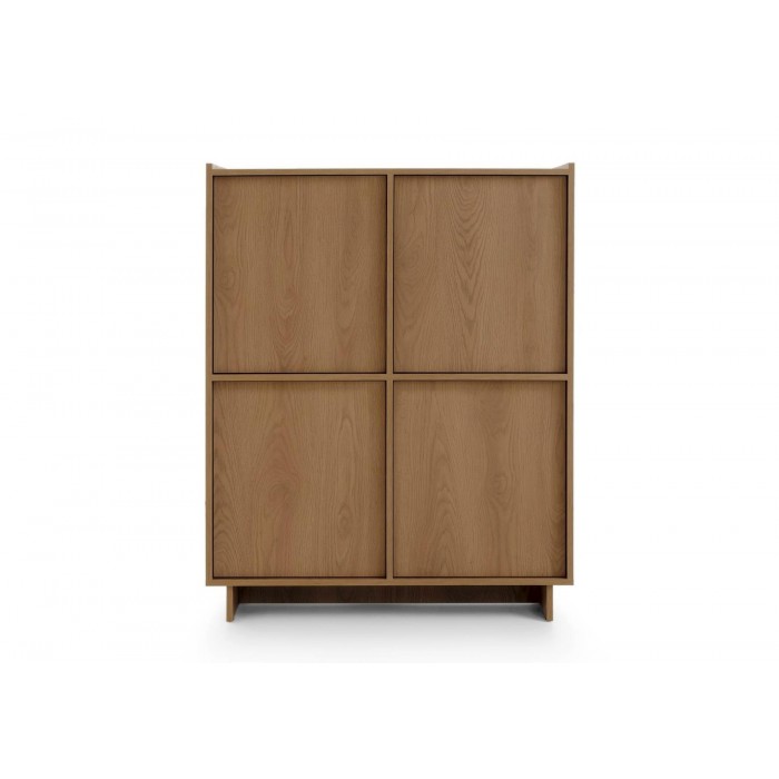 SUNA Highboard Japandi Design Kommode Eiche Caramel grifflos 124 cm hoch