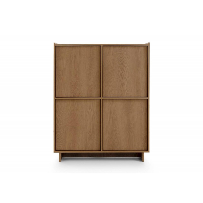 SUNA Highboard Japandi Design Kommode Eiche Caramel grifflos 124 cm hoch 7/9