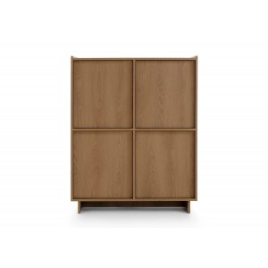 SUNA Highboard Japandi Design Kommode Eiche Caramel grifflos 124 cm hoch 7/9
