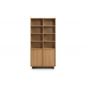 SUNA Bücherregal 98 cm breit Japandi Design Schrank Eiche Caramel grifflos 200 cm hoch 7/9