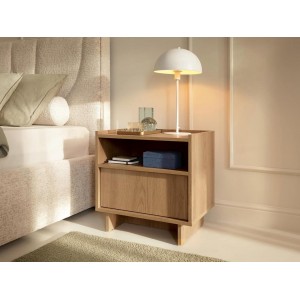 SUNA Nachtschrank Nachttisch Japandi Design Eiche Caramel grifflos 50 cm breit 2/9